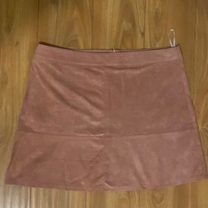 Pink suede miniskirt